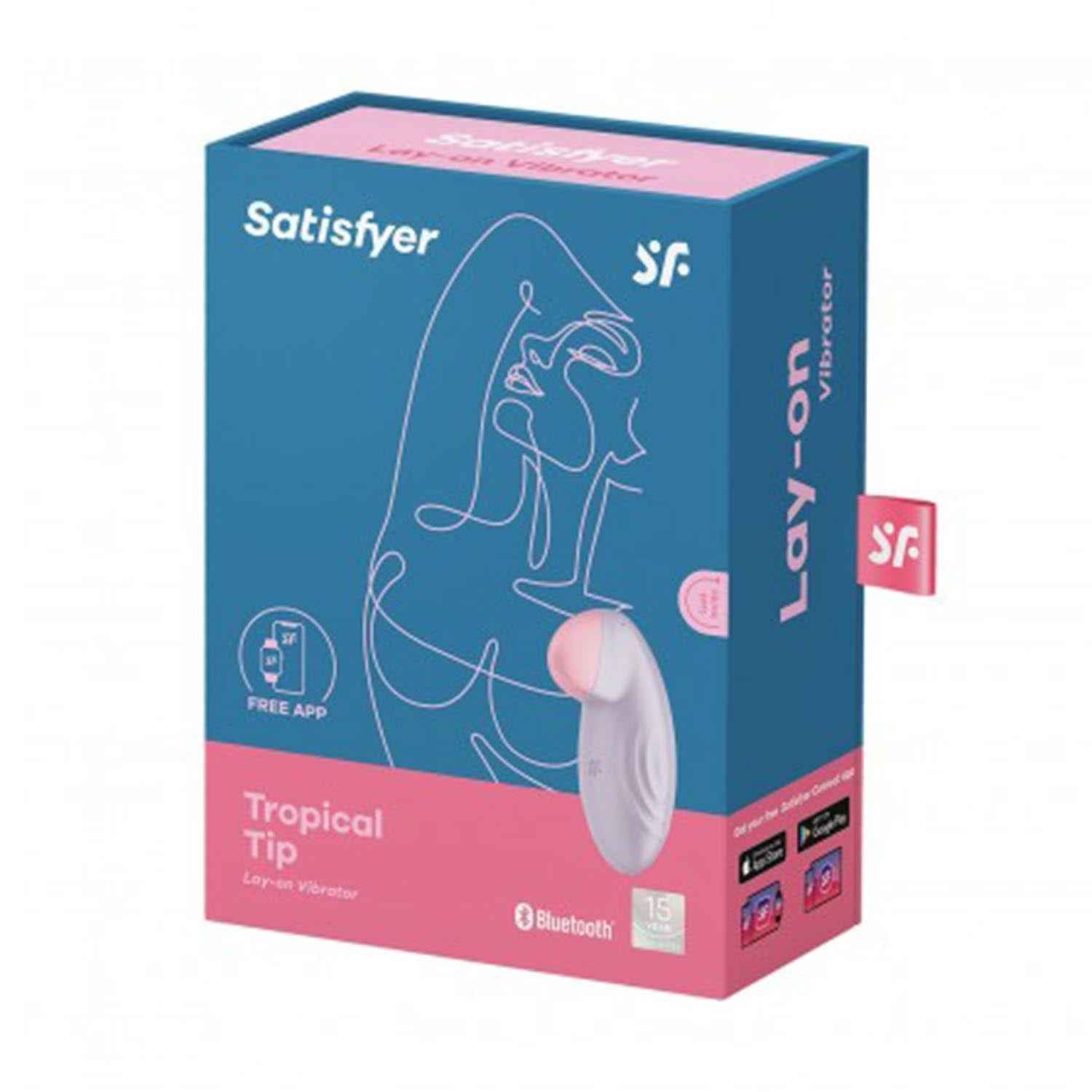 Satisfyer Tropical Tip Vibrador Lay-On Lila Bluetooth 1Un